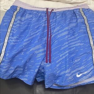 Nike Blue Patterned Running Shorts